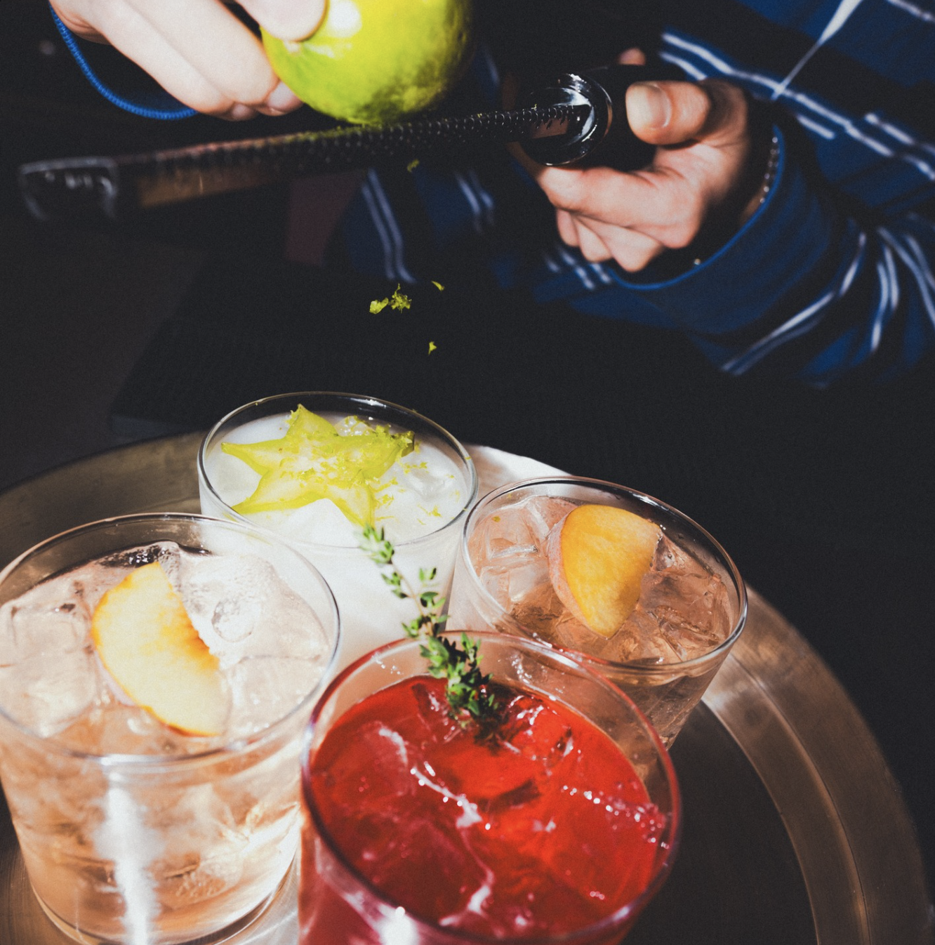 Cocktails served at Enigma bar, Aarhus